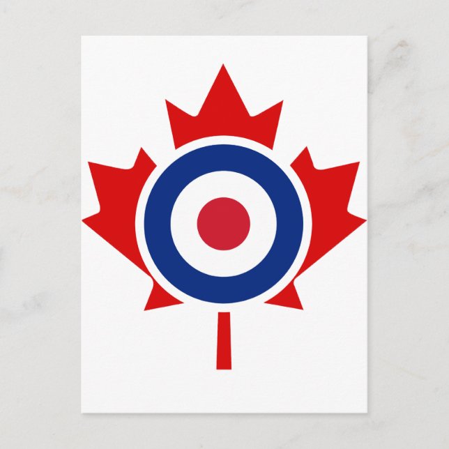 Cartão Postal Roundel Alvo de Hóquei em Curling do Mod Canada (Frente)