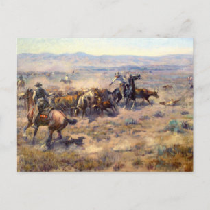Cartão Postal Roundup 1913 - Charles Marion Russell