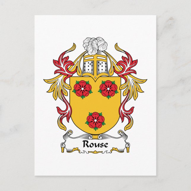 Cartão Postal Rouse Family Crest (Frente)