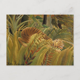Cartão Postal Rousseau Arte Tropical de Tigres