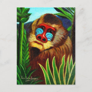 Cartão Postal Rousseau - Mandril na Selva (Adaptação)