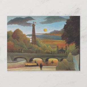 Cartão Postal Rousseau Sena e Torre Eiffel no pôr do sol