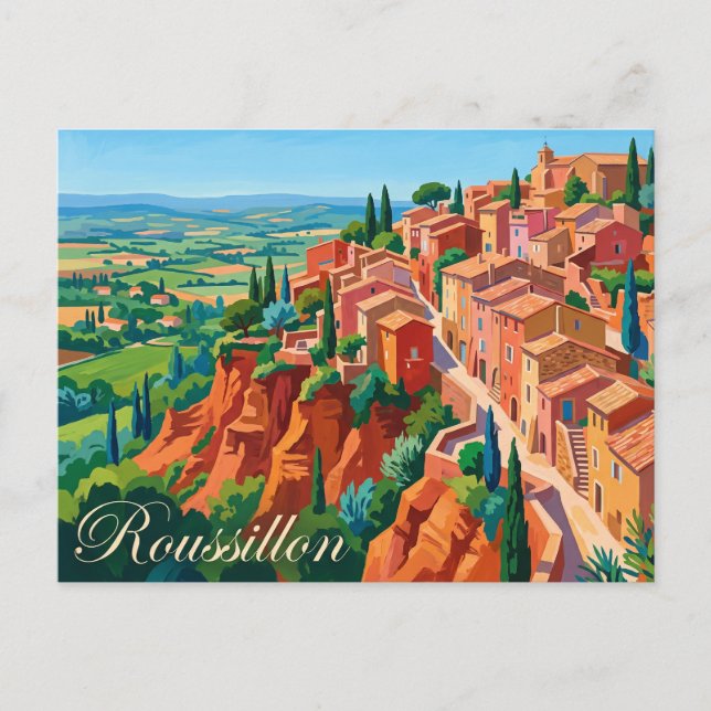 Cartão Postal Roussillon França (Frente)