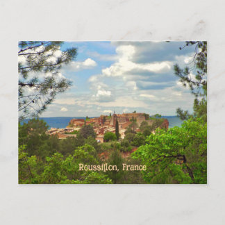 Cartão Postal Roussillon, França, Belo Município Montanhoso