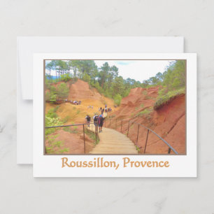 Cartão Postal Roussillon, Provença, penhascos de ocre e rosa