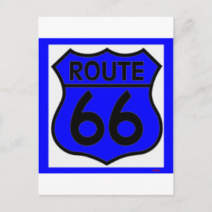 Cartão Postal Route 66 Blue Personalize!