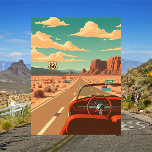 Cartão Postal Route 66 Classic Road Trip Vintage