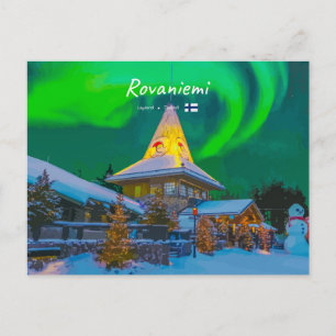 Cartão Postal Rovaniemi, Finlândia - Magia Aurora 