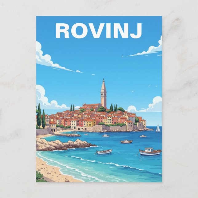 Cartão Postal Rovinj Croácia Viagem (Frente)