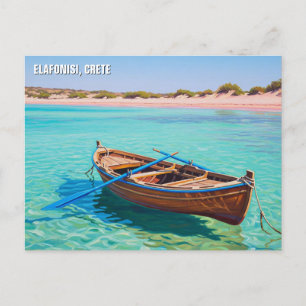 Cartão Postal Rowboat Elafonisi Elafonissi Crete Grécia