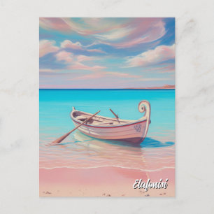 Cartão Postal Rowboat Elafonisi Elafonissi Crete Grécia