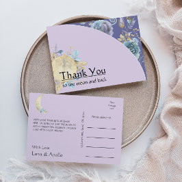 Cartão Postal Roxo da Lua Whimsical, Obrigado