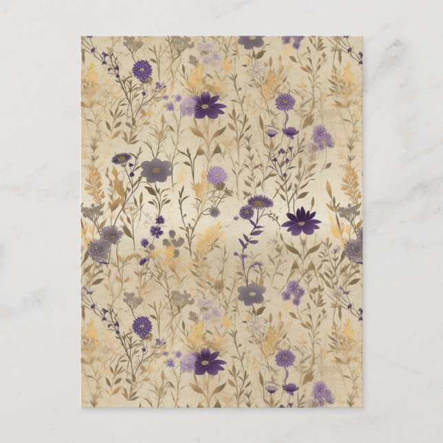 Cartão Postal Roxo de Chiyogami (Frente)