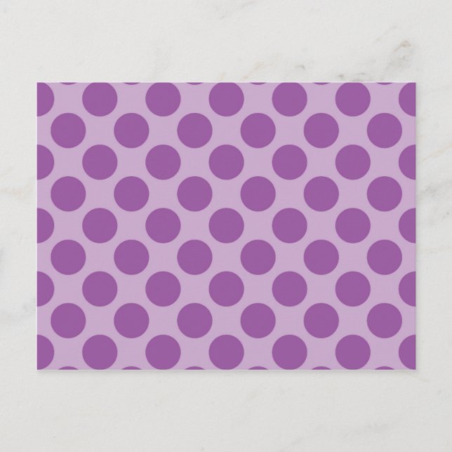 Cartão Postal Roxo Divertido em Presentes de Padrões de Bolinhas (Frente)