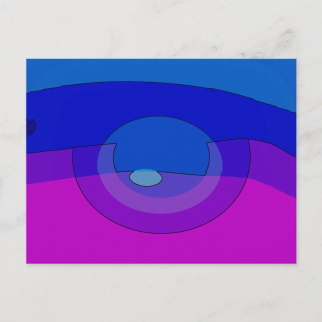 Cartão Postal Roxo E Azul Abstrato 1007 (Frente)
