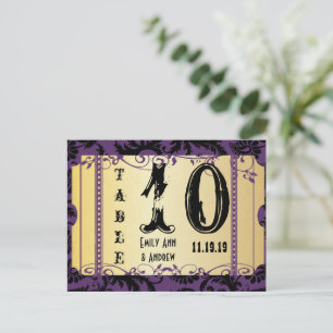 Cartão Postal Roxo e Dourado Cartaz de Teatro Rodopio Damasko Nú