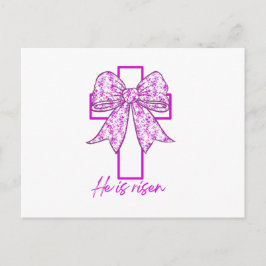 Cartão Postal Roxo Ele É Páscoa De Arco Floral De Coquete Risen