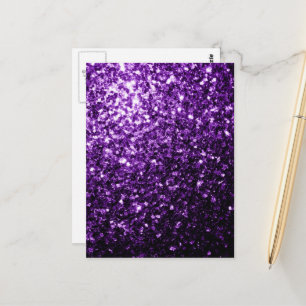Cartão Postal Roxo escuro brilho falso brilhos faiscantes