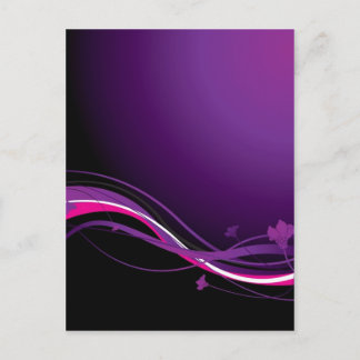 Cartão Postal Roxo floral moderno