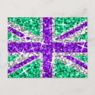 Cartão postal roxo Glitz UK