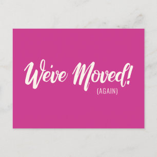 Cartão Postal Roxo Moderno, Mudamos o anúncio em movimento