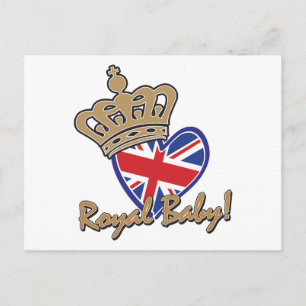 Cartão Postal Royal Baby UK Heart Flag