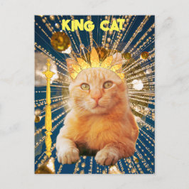 Cartão Postal Royal King Cat Engraçado Para Os Pet-Groomônios De