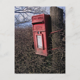 Cartão Postal Royal Mail Postbox Rural English Countryside