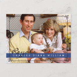 Cartão Postal Royals Charles Diana e William