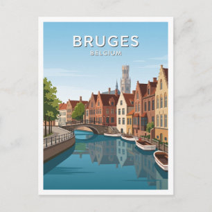 Cartão Postal Rozenhoedkaai Bruges Bélgica