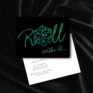 Cartão Postal RPG Dados   Emerald Tabletop Gamer Mudança de Data