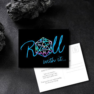 Cartão Postal RPG Dados   Holo Fantasy Tabletop Gamer Adiado