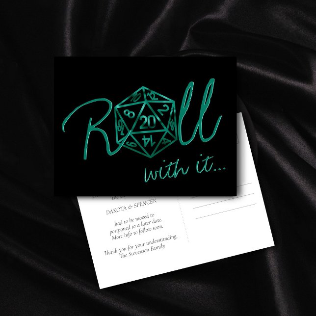 Cartão Postal RPG Dados | Mesa de Jogo Esmeralda Mudança de Data (Criador carregado)