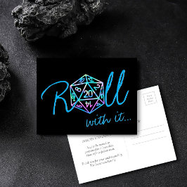 Cartão Postal RPG Dice | Holo Fantasy Tabletop Gamer Adiado