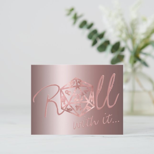 Cartão Postal RPG Luxe | Mauve Fantasy Mesa de Jogo Reagendament (Em pé/Frente)