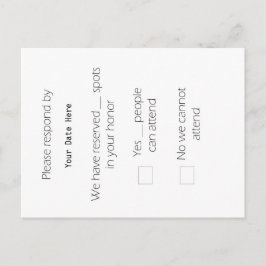 Cartão postal RSVP Alto