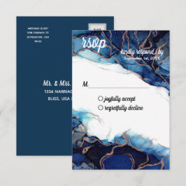 Cartão postal RSVP Azul Agate e Cobre