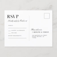 RSVP de Casamento da Ilustração Branca Elegante