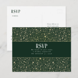 Cartão Postal RSVP de Casamento das Estrelas Noturnas
