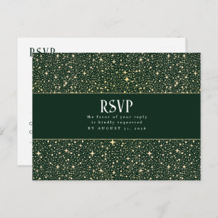 Cartão Postal RSVP de Casamento das Estrelas Noturnas