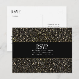 Cartão Postal RSVP de Casamento das Estrelas Noturnas