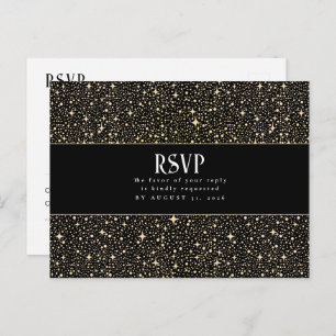 Cartão Postal RSVP de Casamento das Estrelas Noturnas