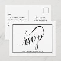 RSVP de Casamento de Caligrafia Elegante Simples