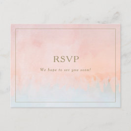Cartão postal RSVP de Casamento de Cores d'Água do