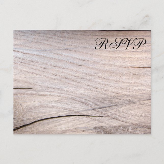 Cartão postal RSVP de Casamento de Design de Grãos (Frente)