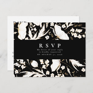 Cartão Postal RSVP de Casamento de Flores Selvagens Retornadas M