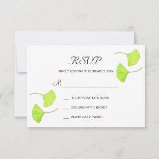 Cartão-postal RSVP de Casamento de Ginkgo