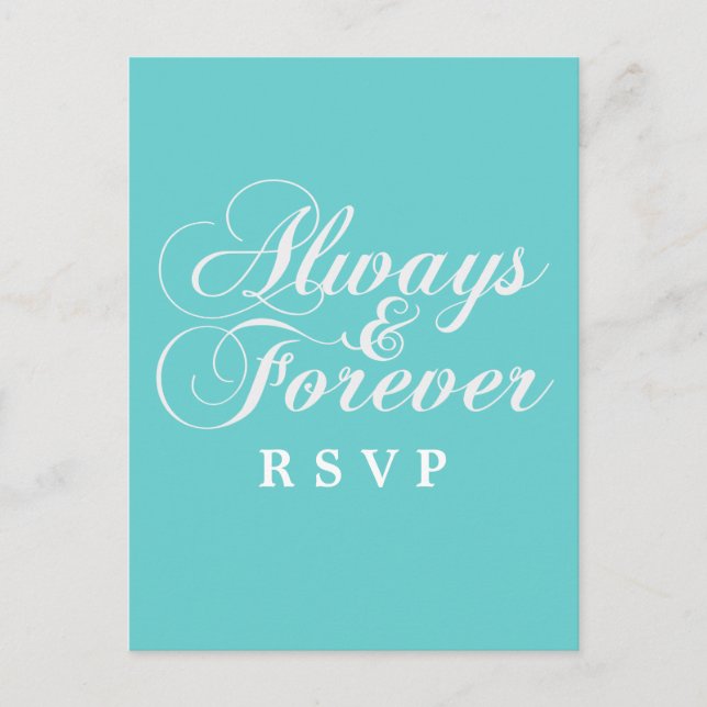 Cartão postal RSVP de Casamento de Ivory Always &  (Frente)