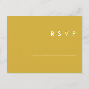 Cartão postal RSVP de Casamento Dourado Minimalist