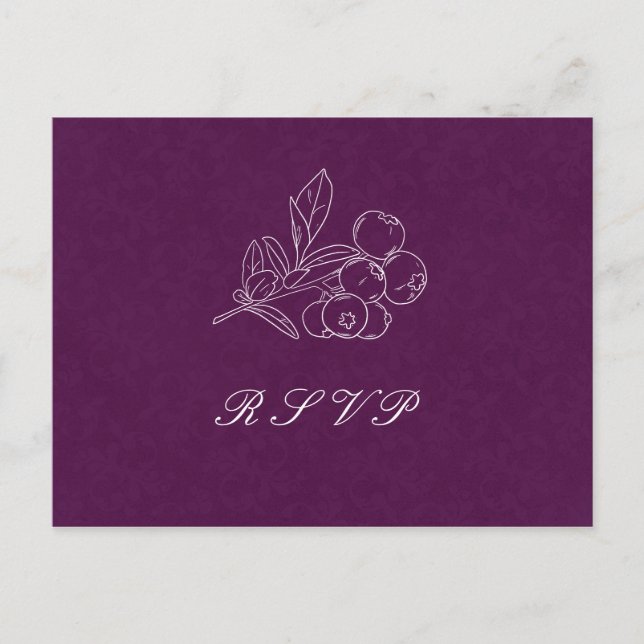 Cartão Postal RSVP de Casamento Elegante de Arte de Linha de Dam (Frente)